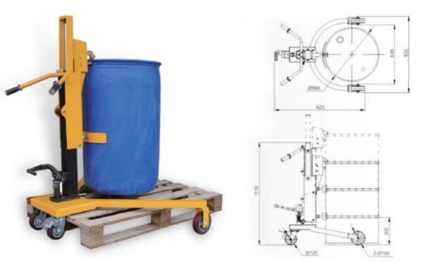 Carro porta tambores (350 kg)