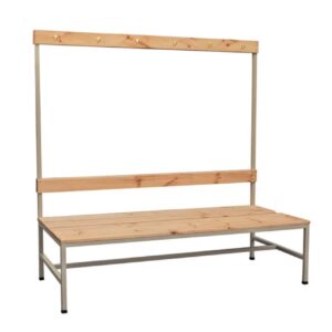Banca de madera simple con perchero 150 cm