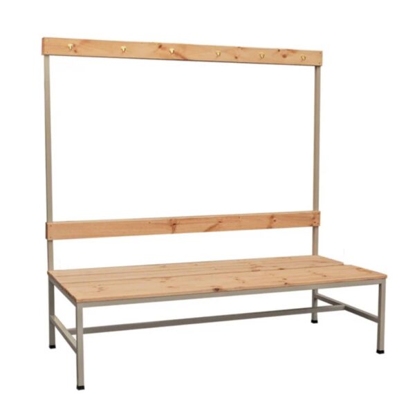 Banca de madera simple con perchero 150 cm